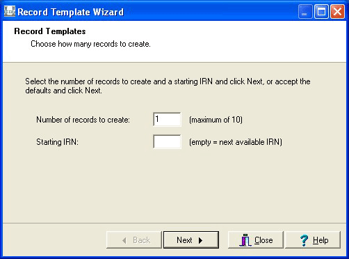 Record Template Wizard